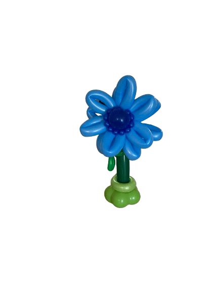 Blue flower balloon sculpture